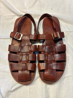 Handmade Leather Gladiator Sandals: Custom Size - ,
